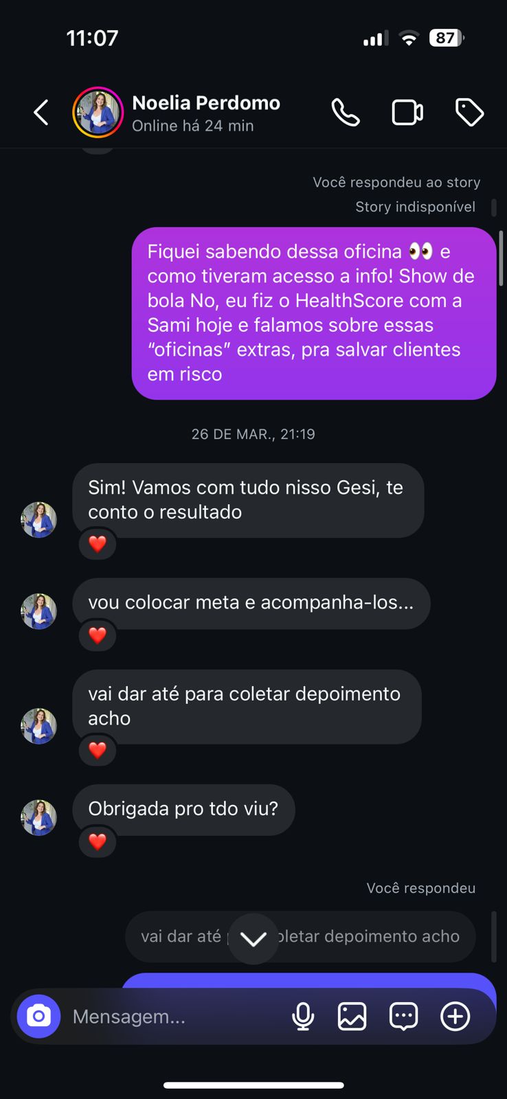 Print de depoimento WhatsApp 7